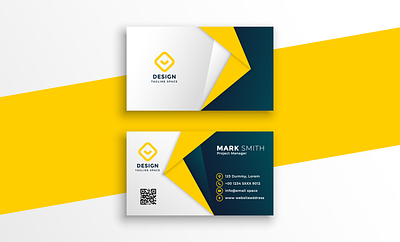 Yellow Business Card Design blue and yellow branding business business card card design company card graphics social media card yellow yellow card