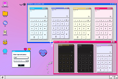 Retro window calculator app branding calculator design fig figma graphic design retro ui ux