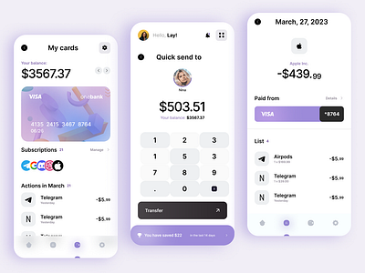 Onebank - Online Banking App Concept build2.0 design designdrug ui ux