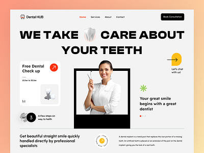 Dental Clinic Website Design clinicwebsite dental design herosection typography ui uiuxdesign ux uxdesign