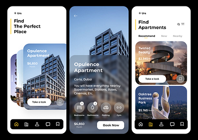 Real Estate App Design - UI UX - Urs app appdesign design mobile ui uidesign ux