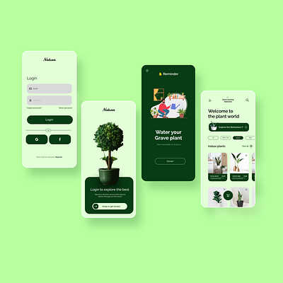 Natura - App design app graphic design identity illustration plant app redesign ui uiux ux