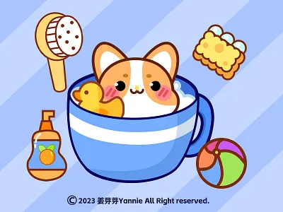 CORGI BATH PUPPY HOUSE colour illustration