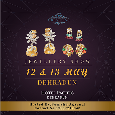 Jewelry Exhibition Invitation Design Template akshay s creations akshay soseti branding design graphic design illustration ui