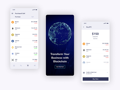 Blockchain Mobile App UI Design application blockchain branding mobile app ui uiux ux