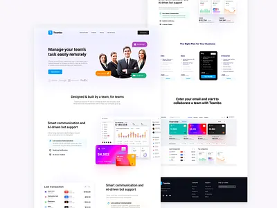 Team Management SAAS Business Landing Page landingpage saas ui uiux ux