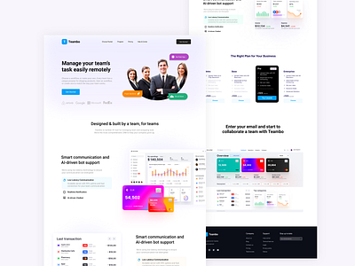 Team Management SAAS Business Landing Page landingpage saas ui uiux ux