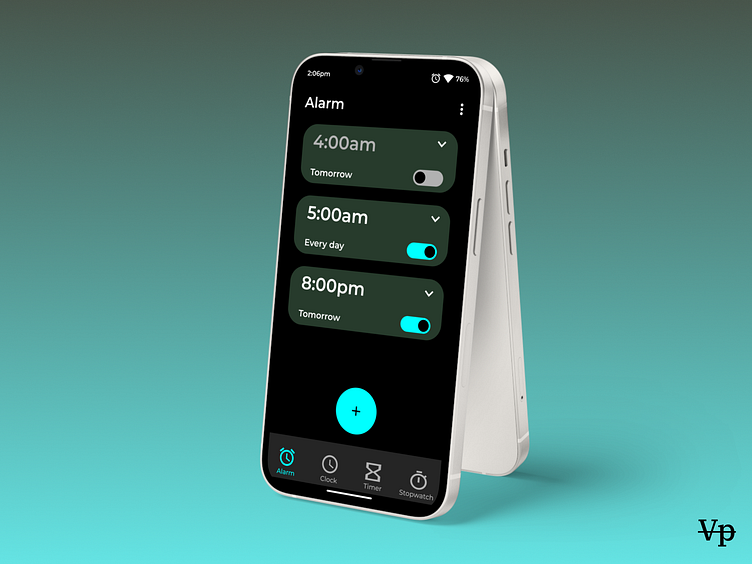 Alarm Clock App UI Interface by Vaishali Patil on Dribbble