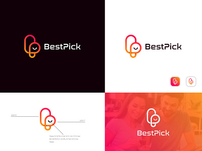BestPick Logo abstract app logo bp logo brand identity branding graphic design letter bp logo logo logo design logo designer modern logo