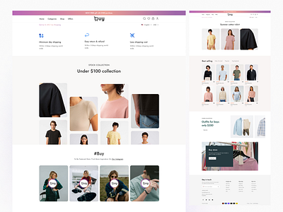 Clothing store website clothing design shop store ui web