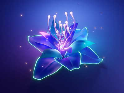 Glowing Flower Tutorial 3d animation avatar blender diorama flower glow illustration isometric motion nature render tutorial