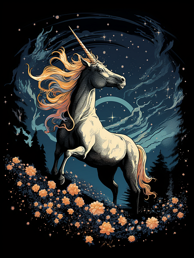 Last Unicorn animation black black and orange fantasy grand graphic design majestic mystical orange silver the last unicorn unicorn