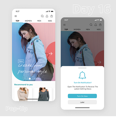 Day16 --Pop-Up challenge dailyui design ui uxui
