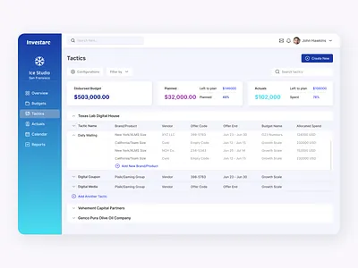 Invest Management Web App application dashboard design invest ui ux