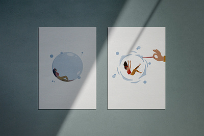 Comfort zone. branding bubble clean comfortzone design digital art digitalillustration girl graphic design illustration minimalism
