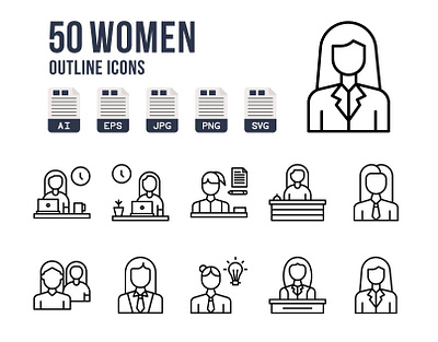 Women Icons avatar avatars design icon ill illustration illustrator vector woman women