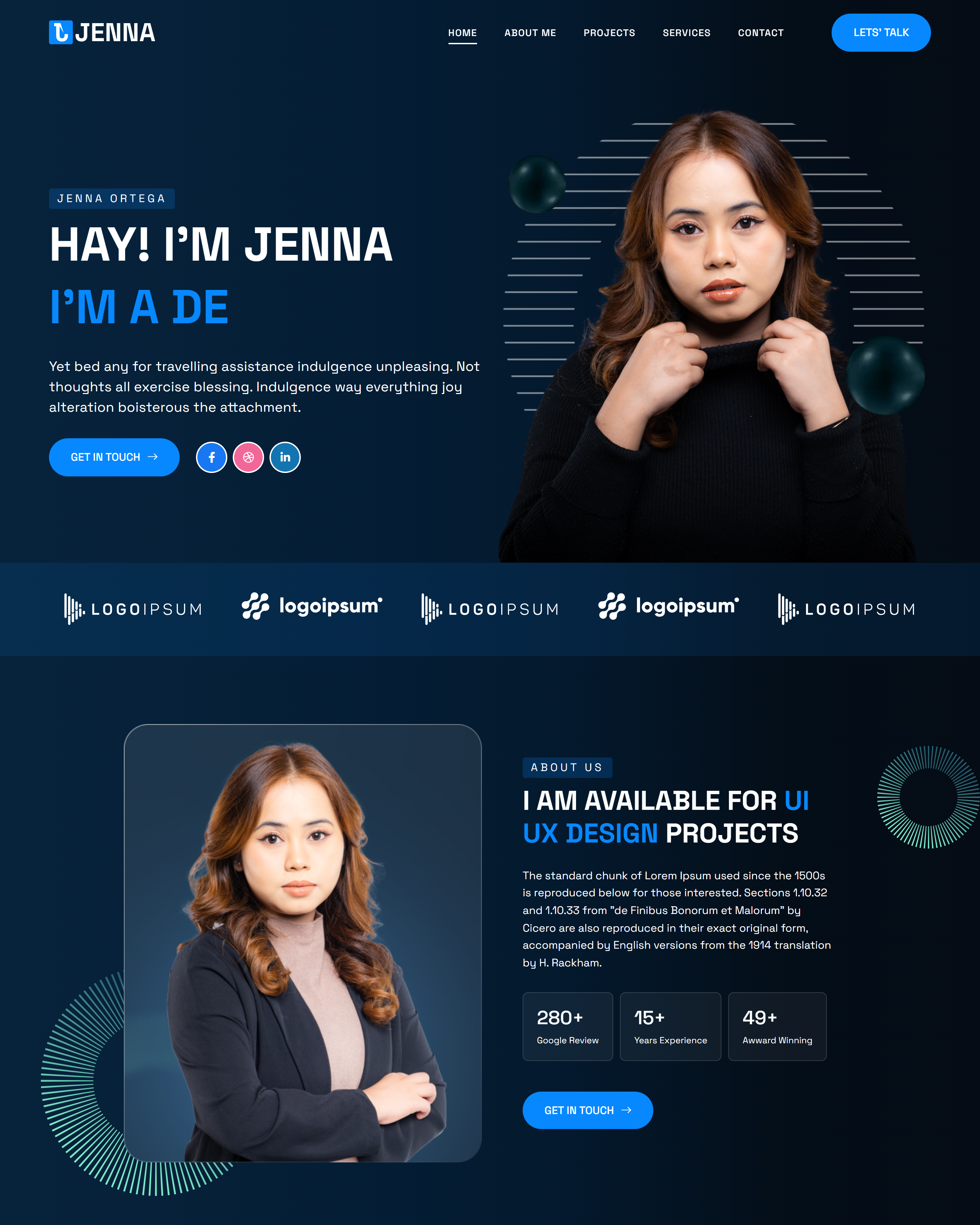 Jenna – Bootstrap 5 Personal Portfolio bootstrap branding design graphic design illustration logo template theme ui vector