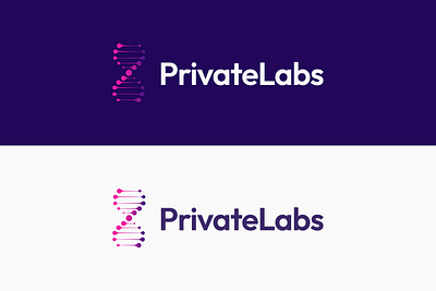PrivateLabs - Pathology DNA Logo abstract brand identity data data logo dna dna logo health health logo logo logo design modern technology logo testing