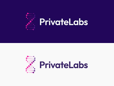 PrivateLabs - Pathology DNA Logo abstract brand identity data data logo dna dna logo health health logo logo logo design modern technology logo testing