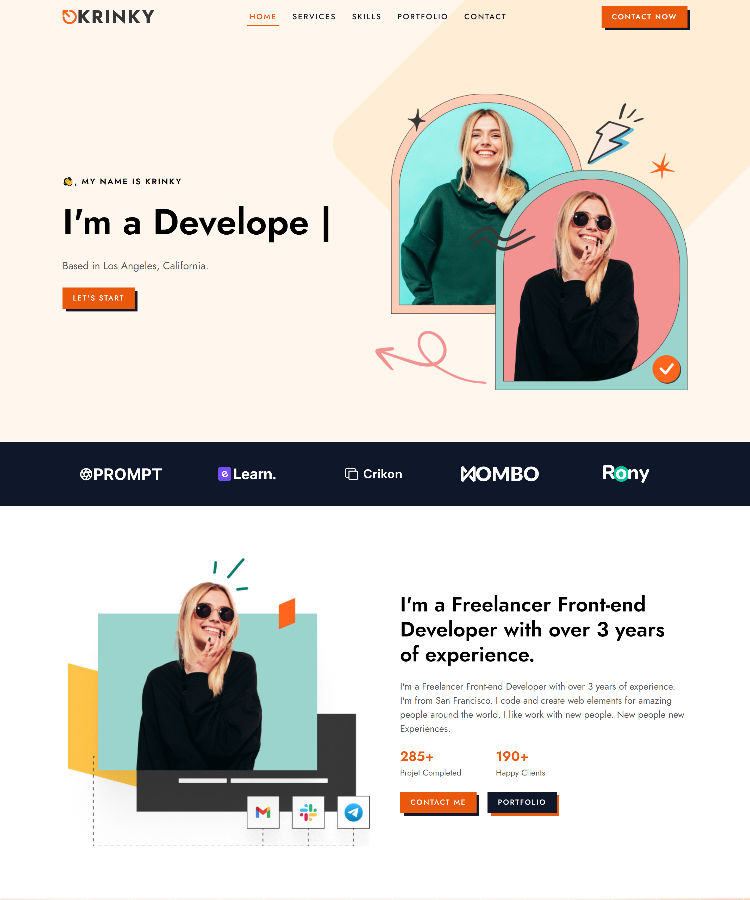 Krinky – Bootstrap 5 Personal Portfolio bootstrap branding design graphic design illustration logo template theme ui vector