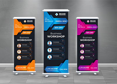 Eye-catching,Vibrant and Versatile Roll-Up Banners design compelling message