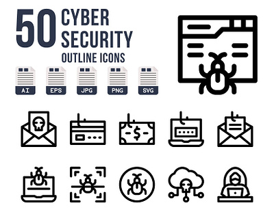 Cyber Security Icons cyber design icon icons illustration illustrator internet robbery security vector website