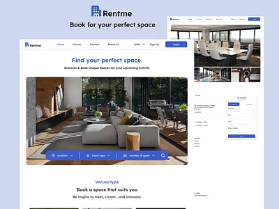 Rentme Space Booking housing shortlet space booking space website