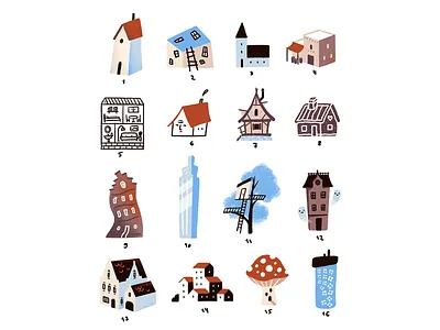 Style Explorer — Houses building digital illustration house illustration procreate style