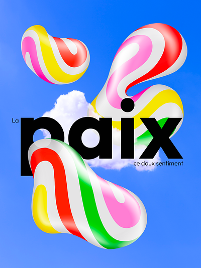 La Paix colorful digital art digital painting font futura illustration joyful peace pop art positive vibes rainbow typeface typography
