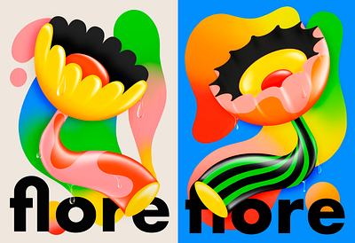 Sexy Lady colorful design digital art digital painting flower font futura glowy graphic design illustration pop art procreate typeface
