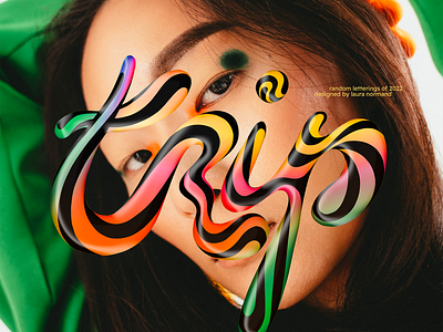 Trippy Lettering branding calligraphy colourful digital art digital painting font graphic design handdrawn illustration lettering logo playful psychedelic trippy typeface typography