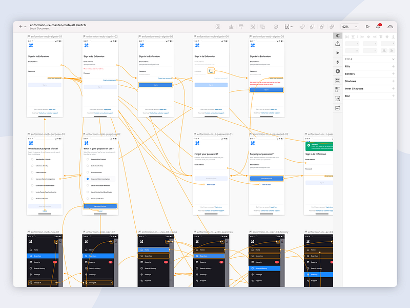 Enformion — Sketch Prototypes design design exploration mobile app mobile ui prototype sketch ui ux visual exploration