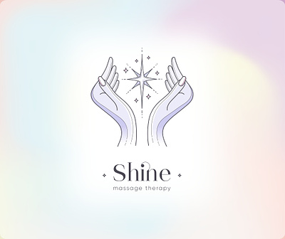 Shine - massage logo conceptsapp design graphic hands illustration inkscape ipadpro line logo logotype massage shine star tender therapy ukraine vector violet