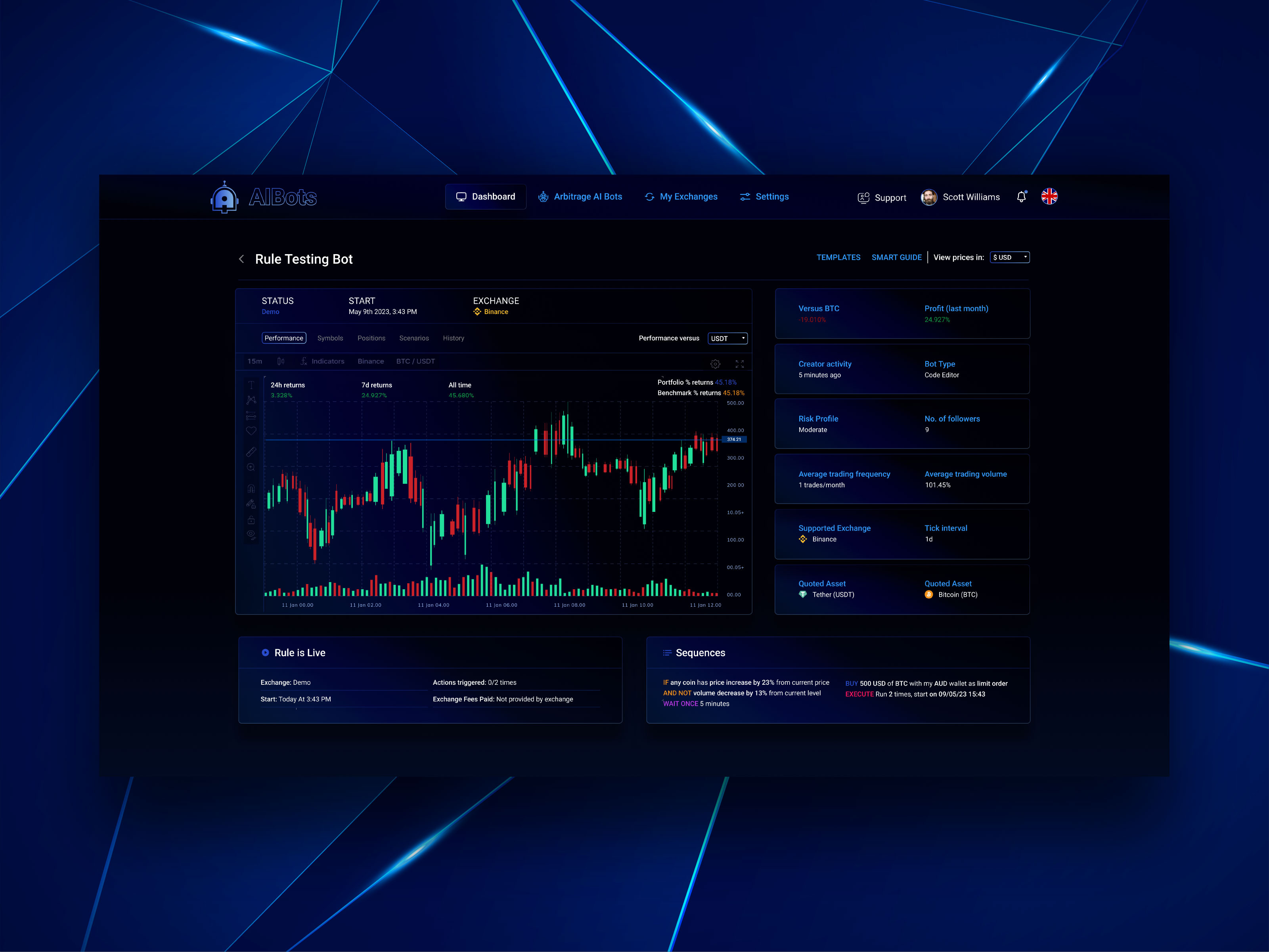AI Stock & Crypto Trading Bot UI UX Dashboard Web App Platform by Extej UI  UX Design Agency on Dribbble