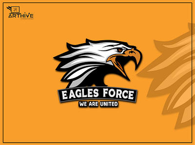 Logo Design For PUBG Clan (Eagle Force) 3d animation app branding design graphic design icon illustration illustrator logo minimal motion graphics photoshop social media design typography ui ux vector web website