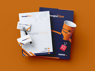 Stationary Design For Shanghai Travel branding design graphic design illustration illustrator logo photoshop social media design ui vector