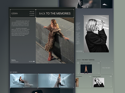 Photographer website design ui ux