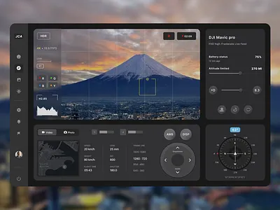 DJI Mavic Pro interface UI 3d animation branding design graphic design illustration logo typography ui vector