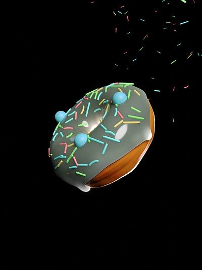 Donut Dark Mode 3d graphic design