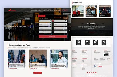 Air India Home Page Redesign adobe xd behance branding creative design dribbble inspiration portfolio prototype ui