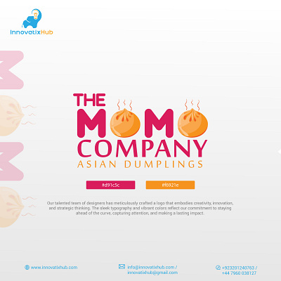 Food logo - The momo company adobe asianfoodlogo brochure design foodieheaven foodlogo graphicdesigner innovatixhubdesign logo logo lesson logo mark logoart logobook logodesign minimalist logo restaurantogo savortheflavor themomocompany vector