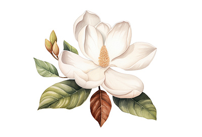 Magnolia watercolor graphic design magnolia watercolor