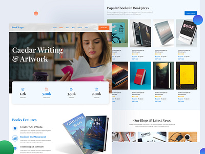 Book Writing Landing Page Design book design book landing page book website creative book website figma figma design hero banner home banner home design ui home page landing landing page website page design ui design ui ux ui ux website ui webiste ux design website design website ui landing page