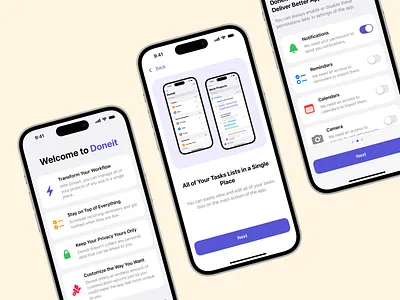 Doneit - Onboarding app ui app ui design design design for ios app design for mobile digital design ios app ios app design ios app ui deign ios design mobile app onboarding mobile ui onboarding design onboarding ui onboarding ui design product design ui ui for ios ui for ios app uiux