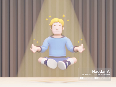 Zen Yoga 3D 3d 3d animation 3d render animation blender character cool cute motion graphics relax sparkle yoga zen