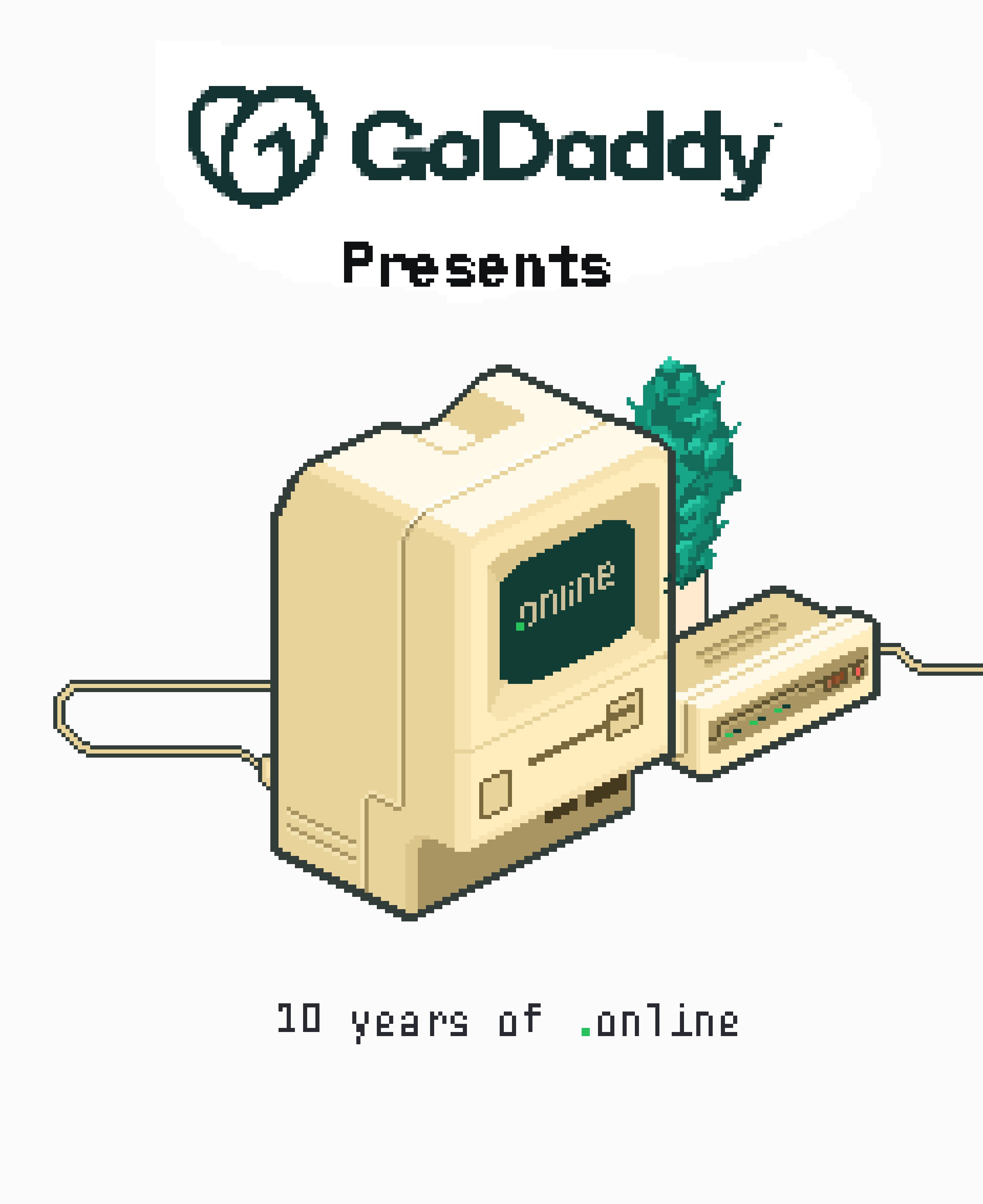 Even before... .online 10years branding cartoon gif godaddy logo