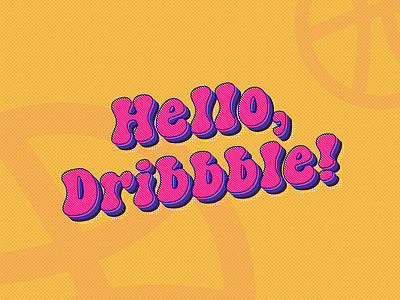 Hello, Dribbble! adobe illustrator adobe photoshop cartoon colorful comic book style graphic design hello dribbble hippie font hippie style illustration magenta pastel pattern pink typography vector vector graphic visual design web design yellow