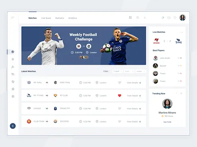 Football Premier League Web Dashboard basketball cricket dashboard dashboard design dashboard football football football club gambling game dashboard games live score match matches premierleague soccer sport sport interface ui ux web design