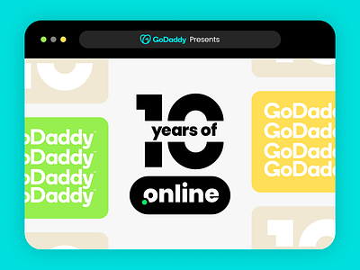 GoDaddy's .Online 10th Anniversary - Logo brand brand design brand logo branding design domain figma godaddy graphic design identity design logo logo design online playoff ui web