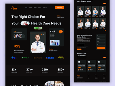 Cigna HealthCare Landing Page branding caring cigna healthcare clinic dark ui design doctor health healthcare hospital landing page medical medicine online doctor services telemedicine ui ux web page website